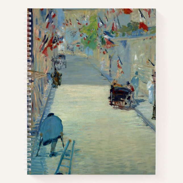 Rue Mosnier with Flags Manet French France Art Not Notebook (Front)