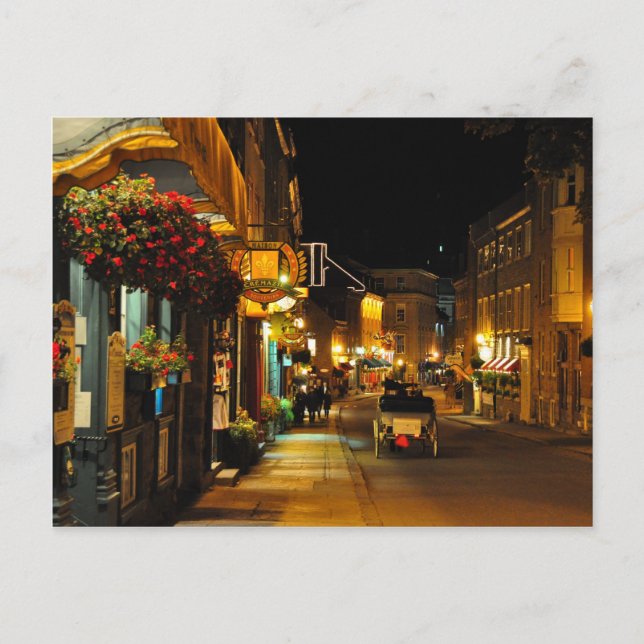 Rue St. Louis Horse Drawn Carriage Quebec Postcard (Front)