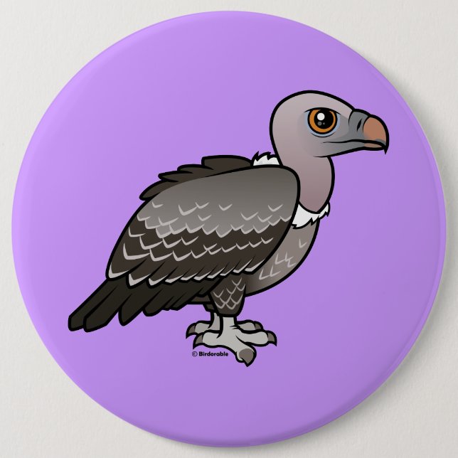 Rueppell's Vulture 6 Cm Round Badge (Front)