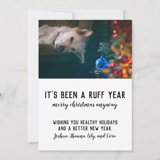 Ruff Year 2020 Christmas Pet Holiday Card (Front)