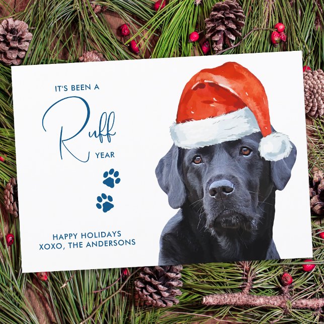 Ruff Year Face Mask Quarantine Dog Holiday Card (Creator Uploaded)