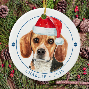Ruff Year Funny Dog Beagle Quarantine Christmas Ceramic Tree Decoration