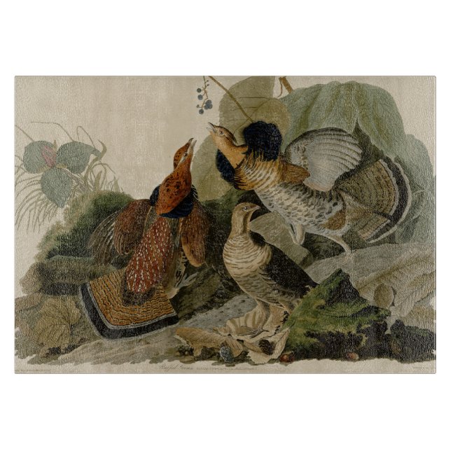 Ruffed Grouse Audubon Game Bird Cutting Board (Front)