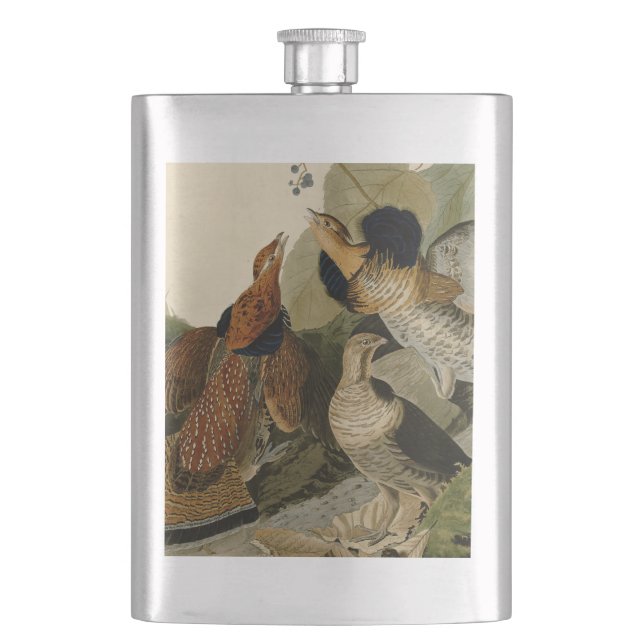 Ruffed Grouse Audubon Game Bird Hip Flask (Front)
