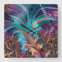 Ruffle A Few Feathers Fractal Art Wall Clock