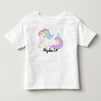 Ruffle bottom Unicorn & stars print toddler tshirt