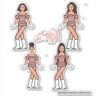Ruffle Majorette / Dancer Stickers Peach Blend