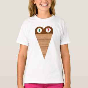 Ruffle white girls ITALY ICE ICE T-shirt
