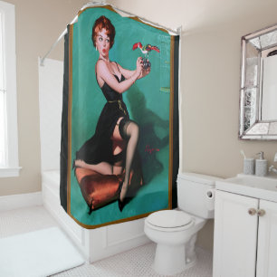 Ruffled Feathers by Gil Elvgren Shower Curtain