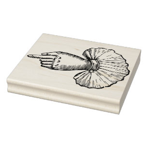 Ruffled Finger Pointing Rubber Art Stamp