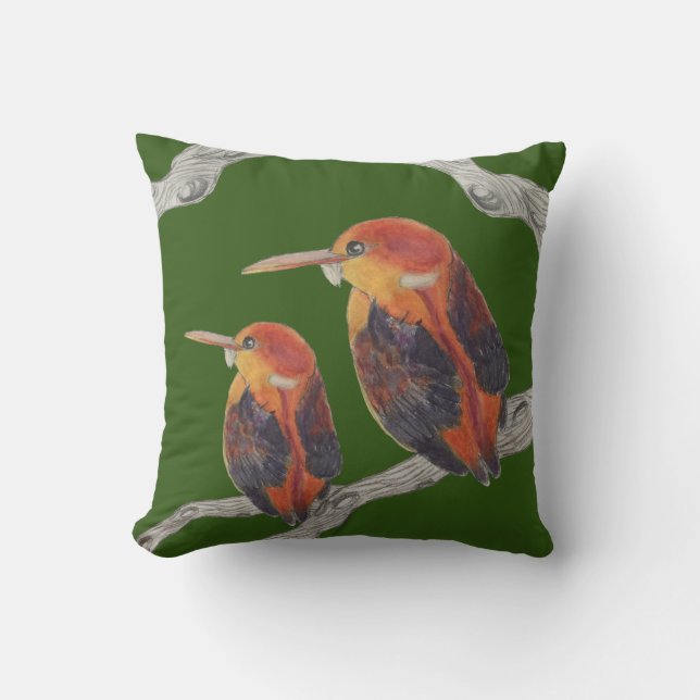Rufous Backed Kingfishers on a Pillow (Front)