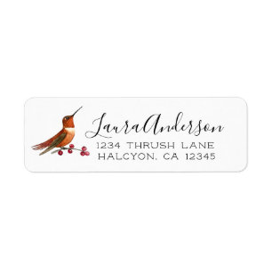 Rufous Hummingbird Label