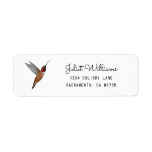 Rufous Hummingbird Return Address Label