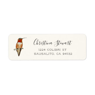 Rufous Hummingbird Return Address Label