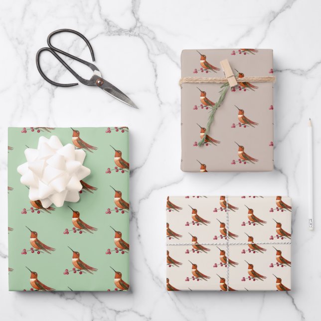Rufous Hummingbird  Wrapping Paper Sheets (Front)