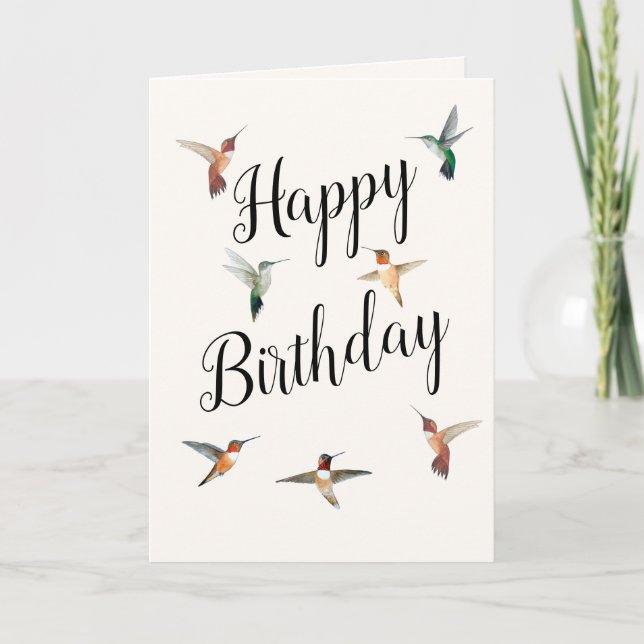 Rufous Hummingbirds  Birthday Card (Front)