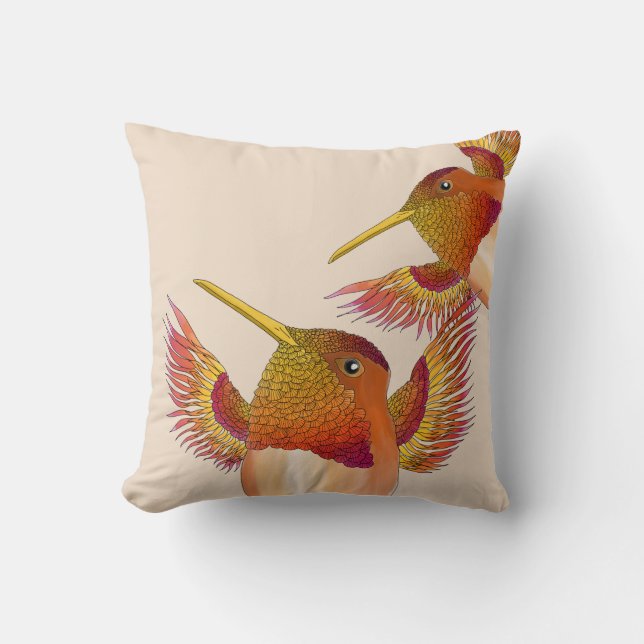 Rufous Hummingbirds on a Pillow (Front)