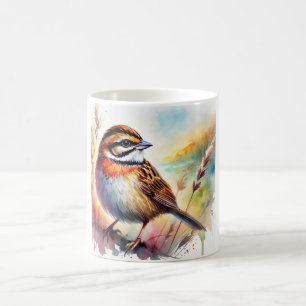 Rufouscollared Sparrow 290924AREF124 - Watercolor Coffee Mug