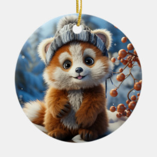 Rufus - An adorable red panda Ceramic Tree Decoration