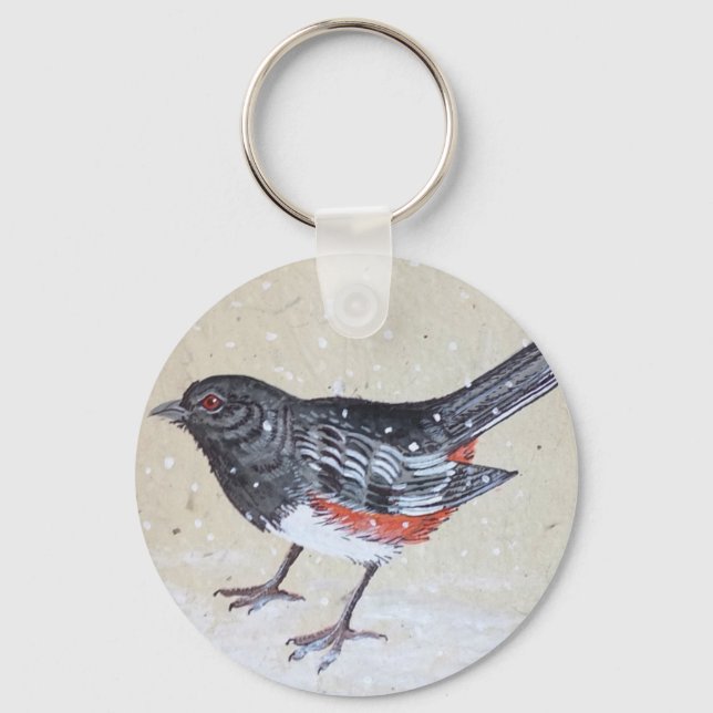 Rufus Sided Towhee Key Ring (Front)