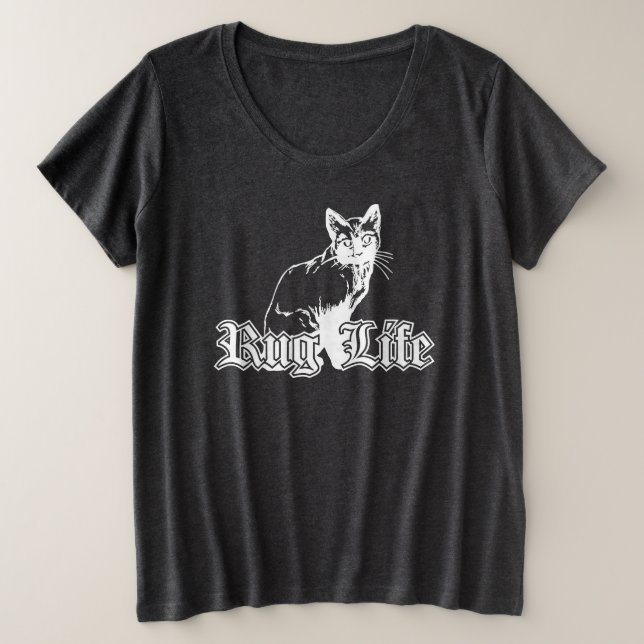 Rug Life - Gangsta Cat Plus Size T-Shirt (Design Front)