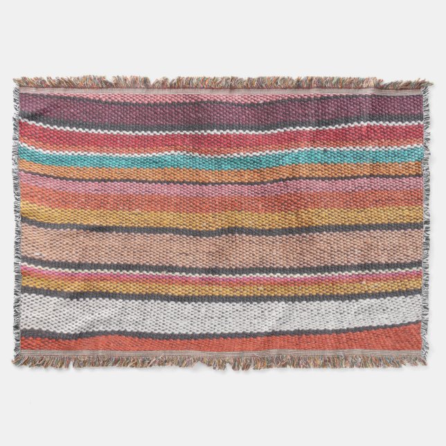 Rug Richness: Mexican Peruvian Textures Throw Blanket (Front)