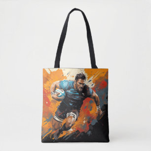 Rugby Action Sport Painting Abstract Art Decor Tote Bag