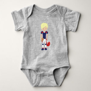 Rugby, American Football, Cute Boy, Blonde Hair Baby Bodysuit
