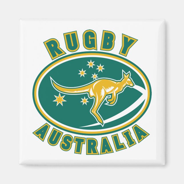 rugby australia kangaroo wallaby aussie magnet (Front)