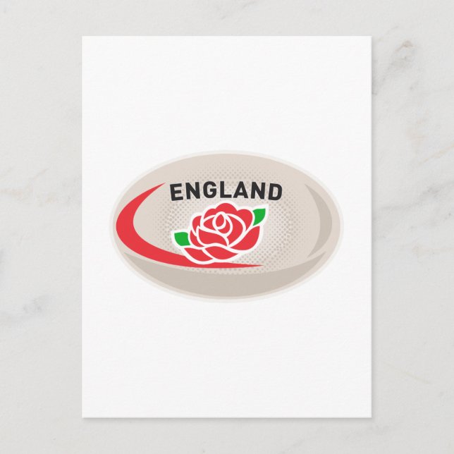 Rugby Ball England English Rose Postcard (Front)