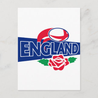 rugby ball england english rose postcard