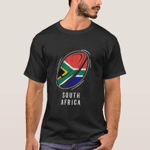 Rugby Ball on South Africa Flag for South African T-Shirt