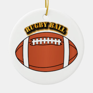 Rugby Ball with Text Ceramic Tree Decoration