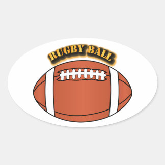 Rugby Ball with Text Oval Sticker