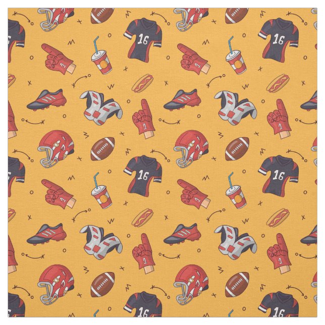 rugby balls , football balls pattern fabric (Swatch)