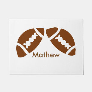 Rugby baseball sports add name boys kids men gifts doormat