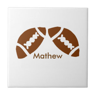 Rugby baseball sports add name boys kids men gifts tile