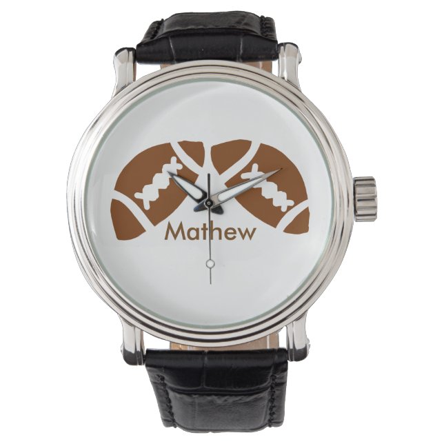 Rugby baseball sports add name boys kids men gifts watch (Front)