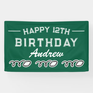 Rugby Birthday party banner for kid's celebration