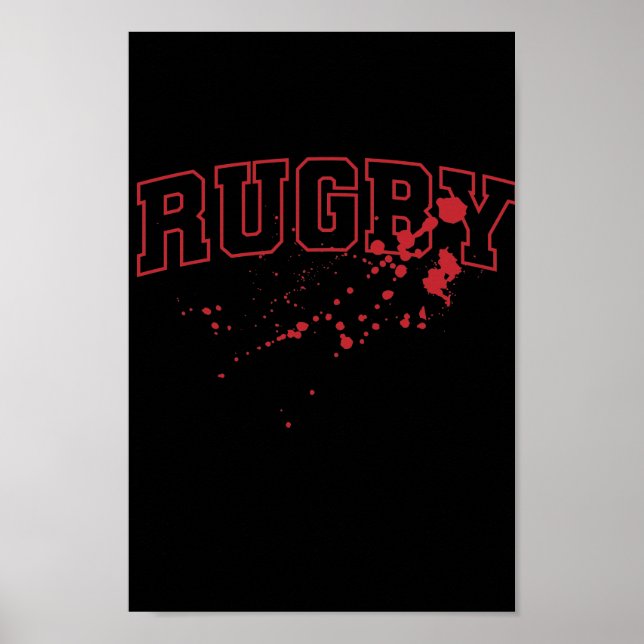 Rugby Blutspritzer Football Sport Fans Poster (Front)