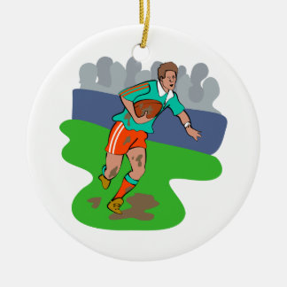 Rugby Ceramic Tree Decoration