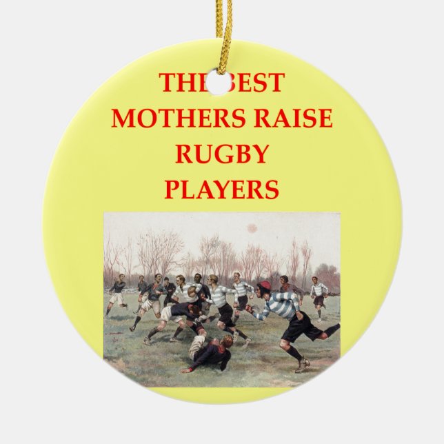 RUGBY CERAMIC TREE DECORATION (Front)