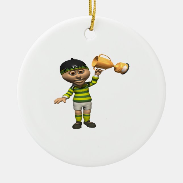 Rugby Champion Ceramic Tree Decoration (Front)