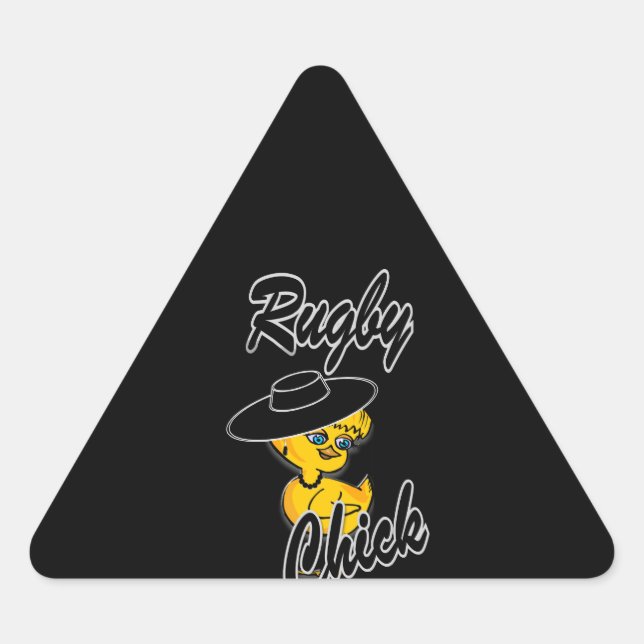 Rugby Chick #4 Triangle Sticker (Front)