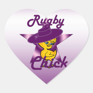 Rugby Chick #9 Heart Sticker