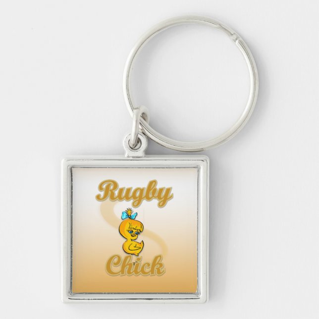 Rugby Chick Key Ring (Front)