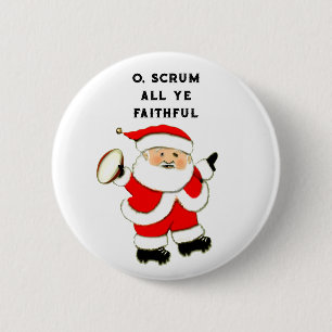 Rugby Christmas Collectable 6 Cm Round Badge