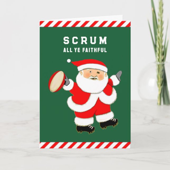 Rugby Christmas Holiday Cards (Front)