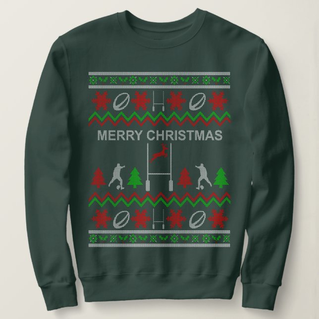Rugby Christmas Jumper Sweatshirt (Design Front)