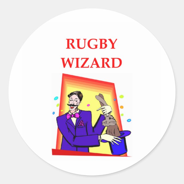 rugby classic round sticker (Front)